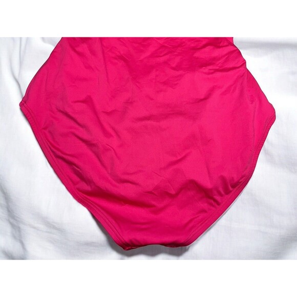 Tommy Bahama One-Piece Swimsuit Women Sz 12 Halter Hot-Pink Ruched NWOT - Picture 9 of 12